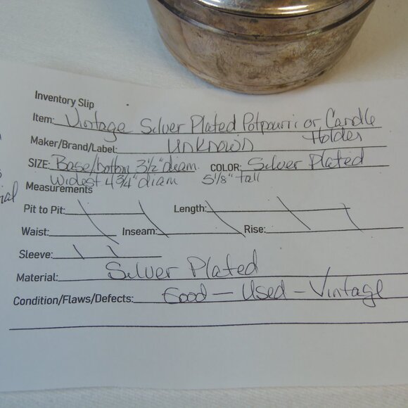 VTG Silver Plated Lidded Decorative Bowl for Trinkets Potpourri or Incense BoHo - Picture 2 of 6